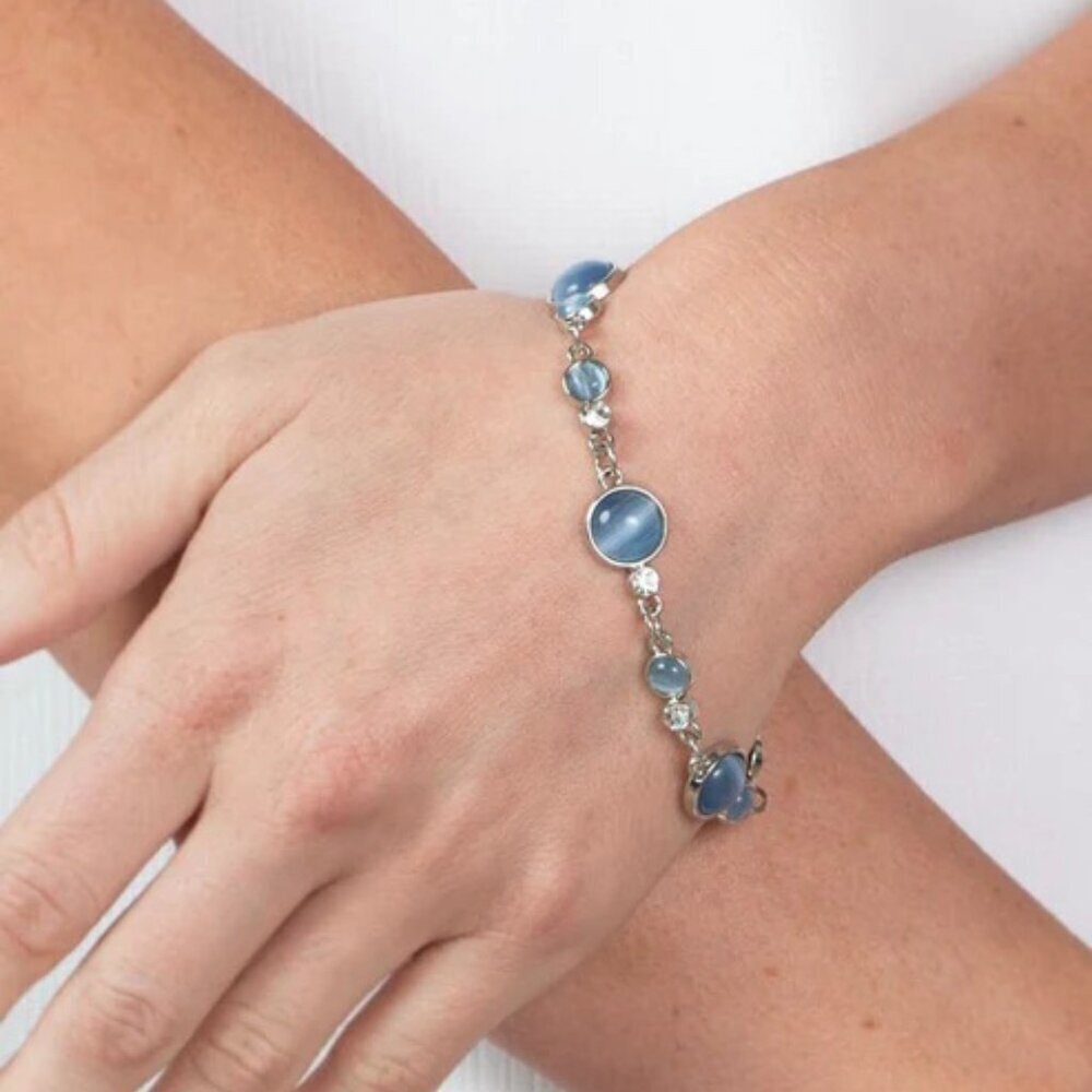 Paparazzi Jewelry Accessories - Storybook Beam - Blue Bracelet - Vintage